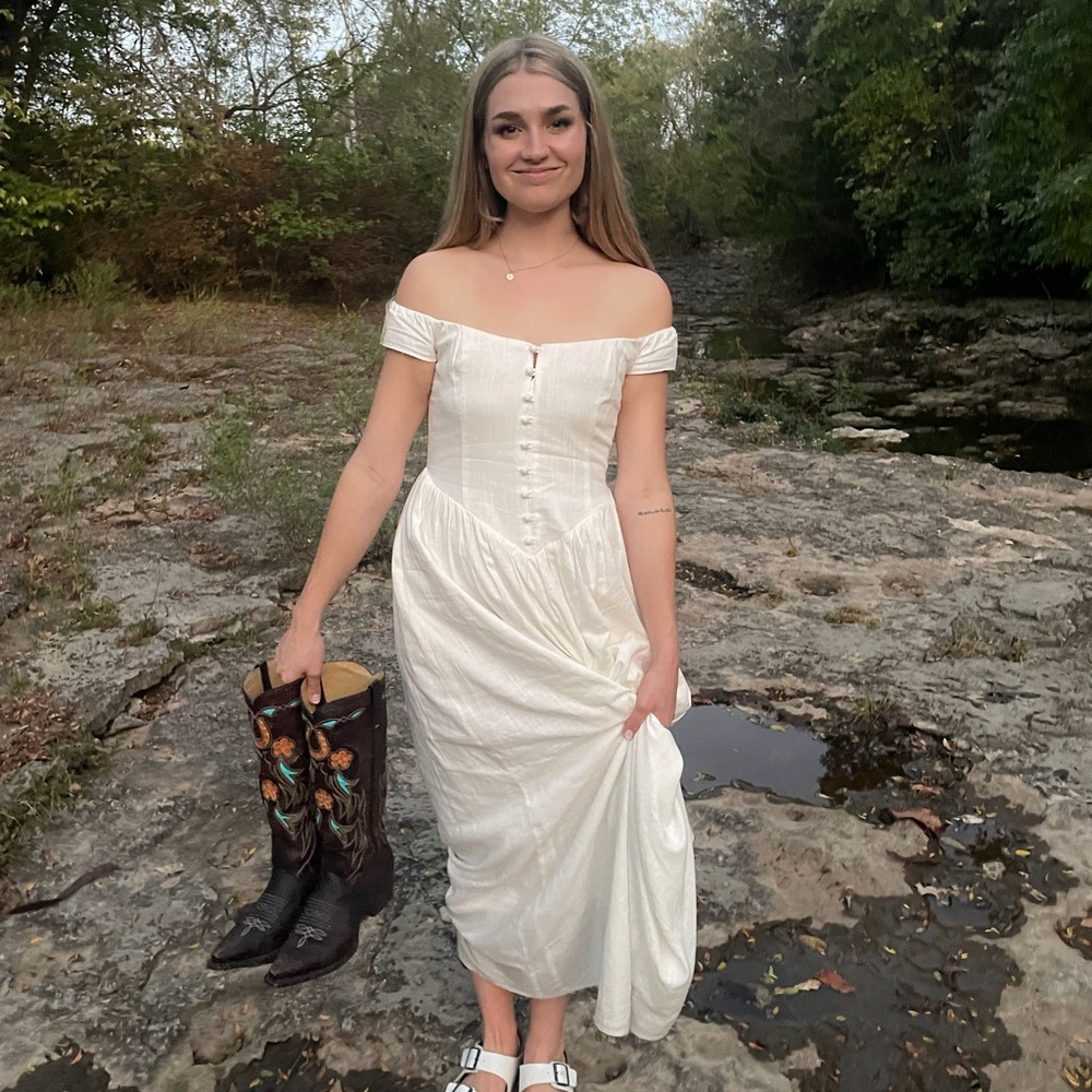 Princess Polly White Button-Up Corset Style Dress